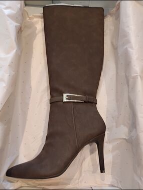 Brand New BCBGeneration Abbin Dark Brown Knee High Stiletto Boot with Buckle